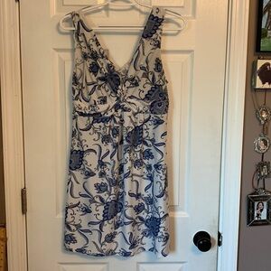 Linea Donatello paisley flower dress blue grey white small